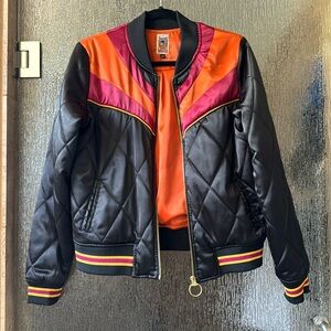 Classic Rock Couture Satin Bomber Puffy Jacket